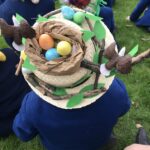 an easter bonnet with birds