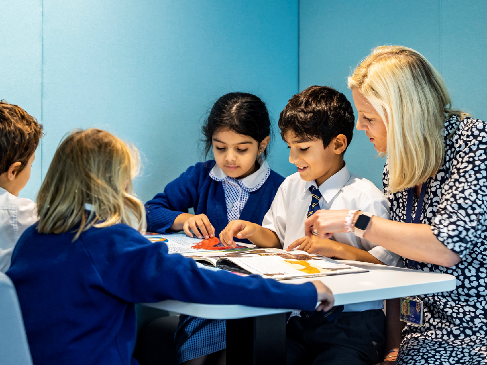 students learning with a teacher